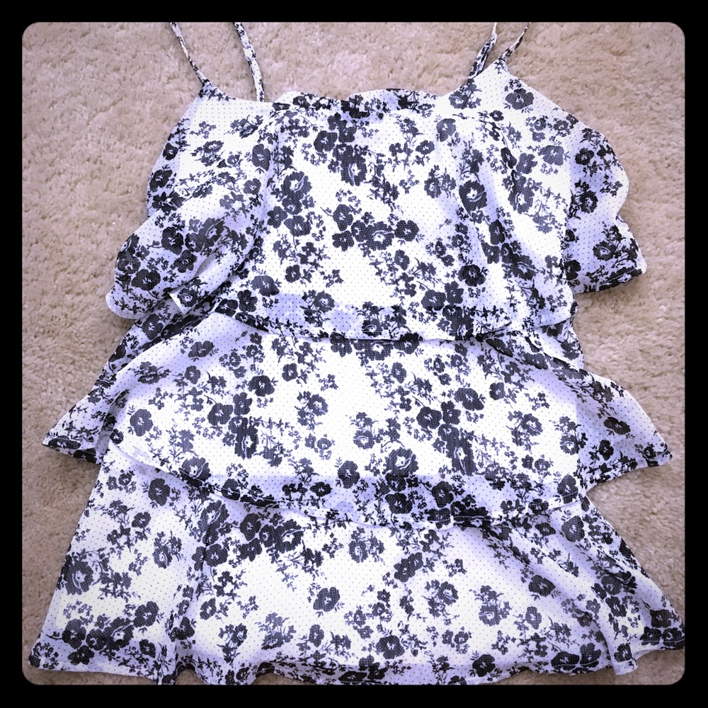 Black and White Tiered Tank